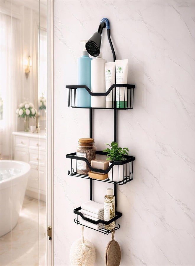 MIORAH Hanging Shower Caddy for Bathroom | Bathroom Organiser Without Drill | Bathroom Accessories Storage Organizer - Image 1